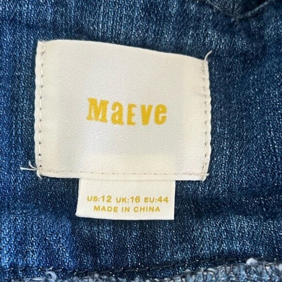 Maeve Denim Corset Top With Bow Detail Adjustable Straps Scoop Neck Womens US 12 - Picture 4 of 9